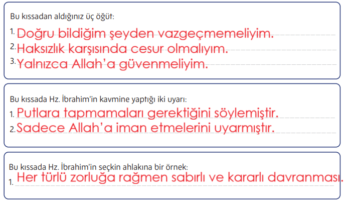 5. Sınıf Din Kültürü Ders Kitabı Sayfa 139-140. Cevapları MEB Yayınları