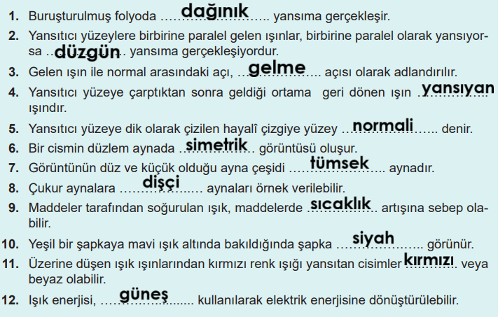 6. Sınıf Fen Bilimleri Ders Kitabı Sayfa 179-180-181. Cevapları 1. Kitap