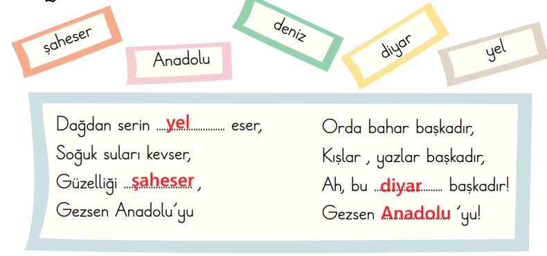 2. Sınıf Türkçe Ders Kitabı Sayfa 114 Cevapları İkinci Kitap