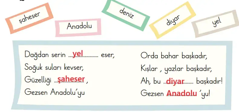 2. Sınıf Türkçe Ders Kitabı Sayfa 114 Cevapları İkinci Kitap