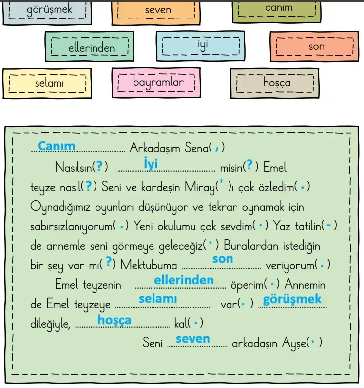 2. Sınıf Türkçe Ders Kitabı Sayfa 174 Cevapları İkinci Kitap 2. Sınıf Türkçe Ders Kitabı Sayfa 174 Cevapları İkinci Kitap