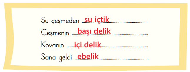 2. Sınıf Türkçe Ders Kitabı Sayfa 37 Cevapları İkinci Kitap