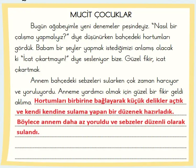2. Sınıf Türkçe Ders Kitabı Sayfa 92 Cevapları İkinci Kitap