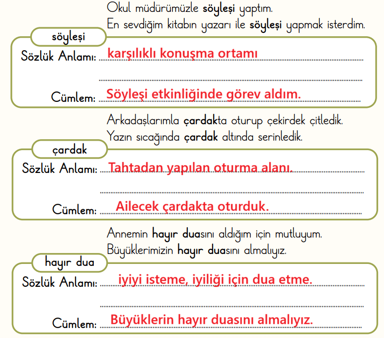 2. Sınıf Türkçe Ders Kitabı Sayfa 98-99-100-101-102. Cevapları 2. Kitap