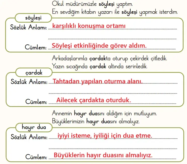 2. Sınıf Türkçe Ders Kitabı Sayfa 98-99-100-101-102 Cevapları 2. Kitap