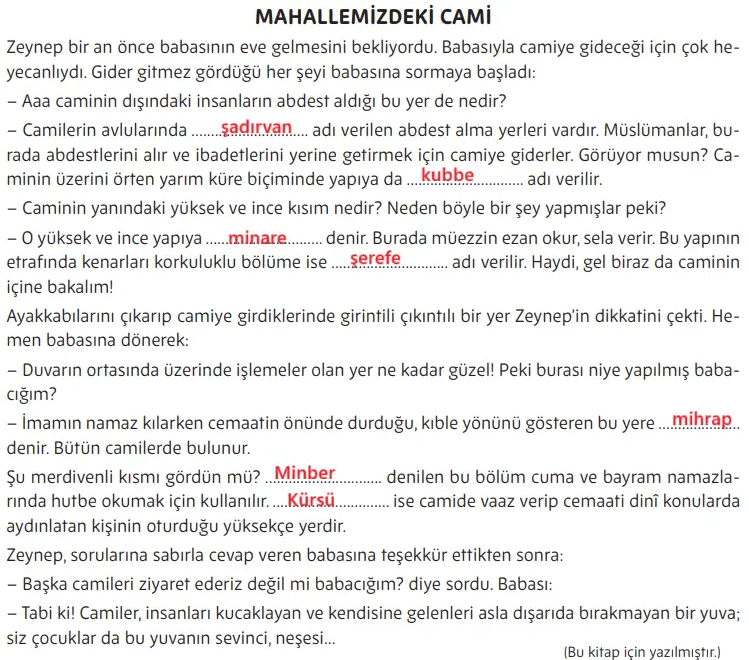 5. Sınıf Din Kültürü Ders Kitabı Sayfa 172. Cevapları MEB Yayınları 5. Sınıf Din Kültürü Ders Kitabı Sayfa 172. Cevapları MEB Yayınları