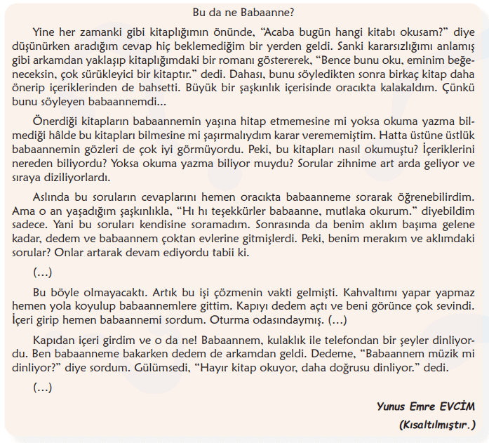 6. Sınıf Türkçe Ders Kitabı Sayfa 109 Cevapları İkinci Kitap