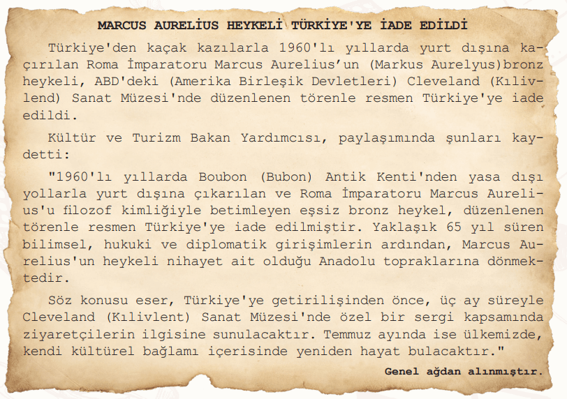 6. Sınıf Türkçe Ders Kitabı Sayfa 139 Cevapları İkinci Kitap