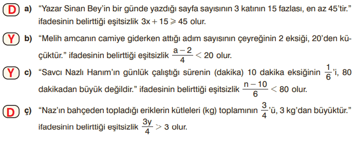 8. Sınıf Matematik Ders Kitabı Sayfa 209. Cevapları