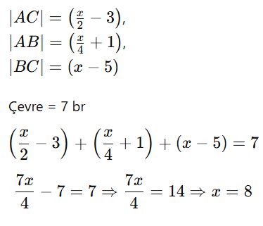 ABC üçgeninin çevre uzunluğu