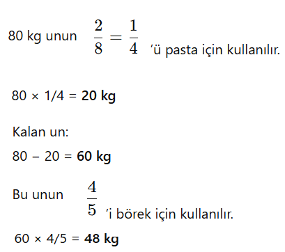 Börek yapımında kullanılan un miktarı