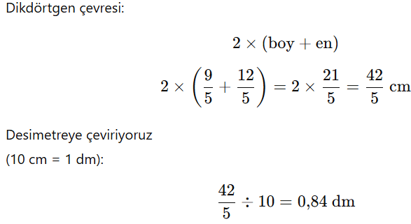 Oluşturulan şeklin çevresi