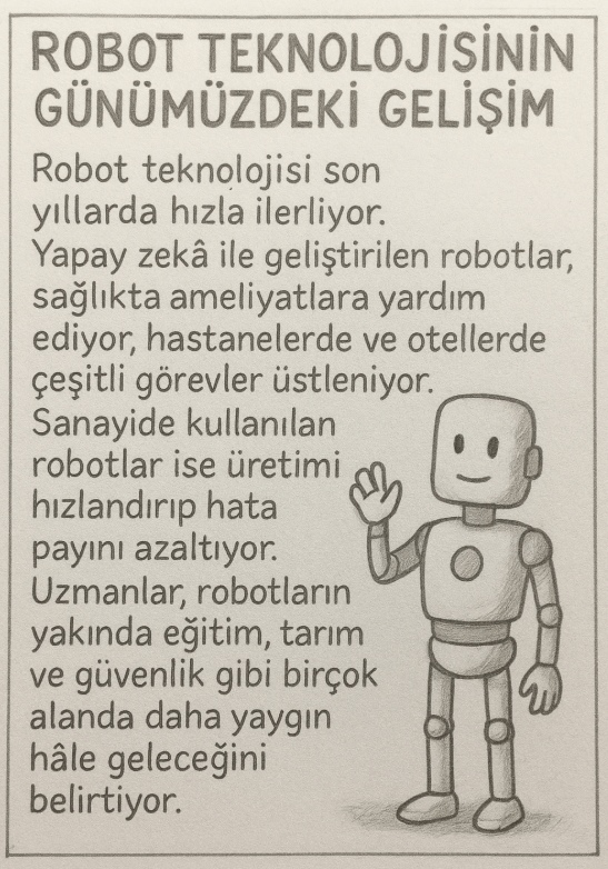 8. Sınıf Türkçe Ders Kitabı Sayfa 122-124-125-126-127-128-129. Cevapları MEB Yayınları 7 Robot Teknolojisinin Günümüzdeki Gelişimi