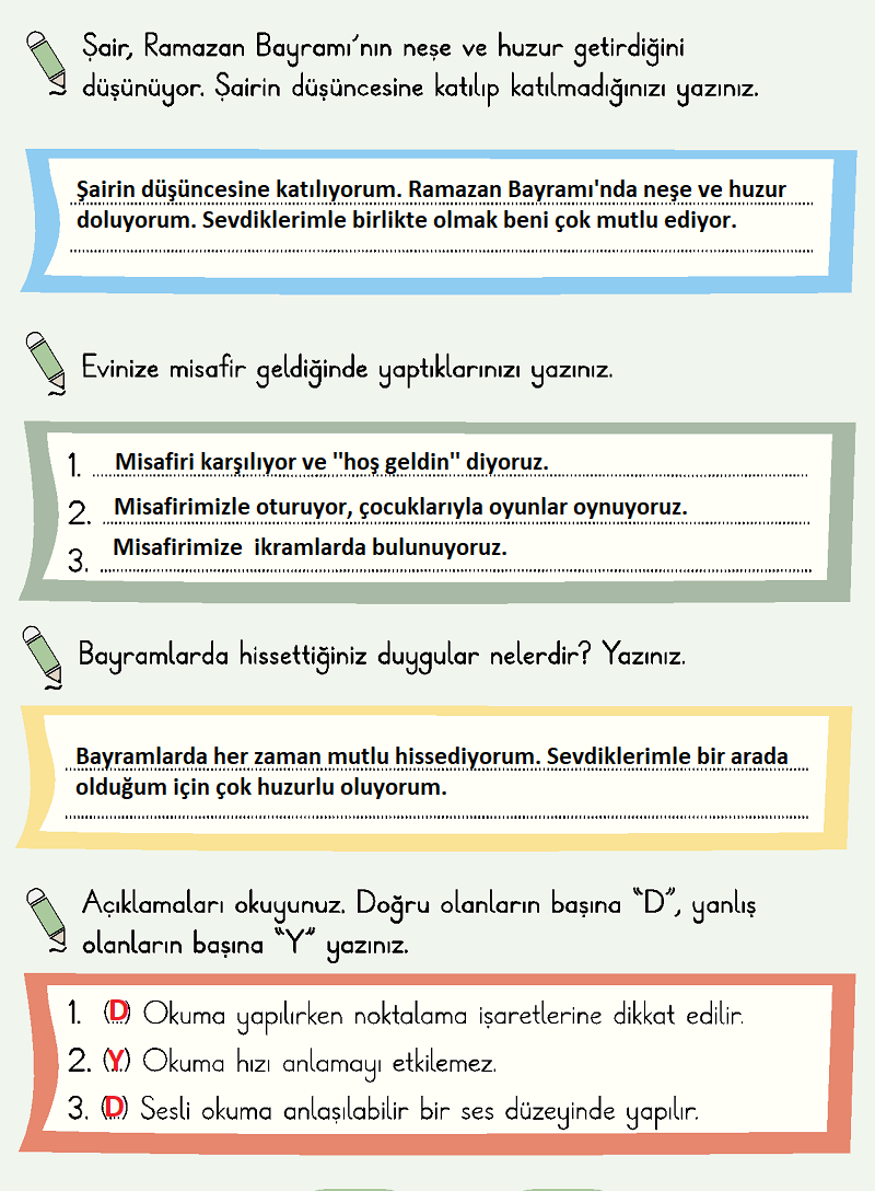 2. Sınıf Türkçe Ders Kitabı Sayfa 133 Cevapları