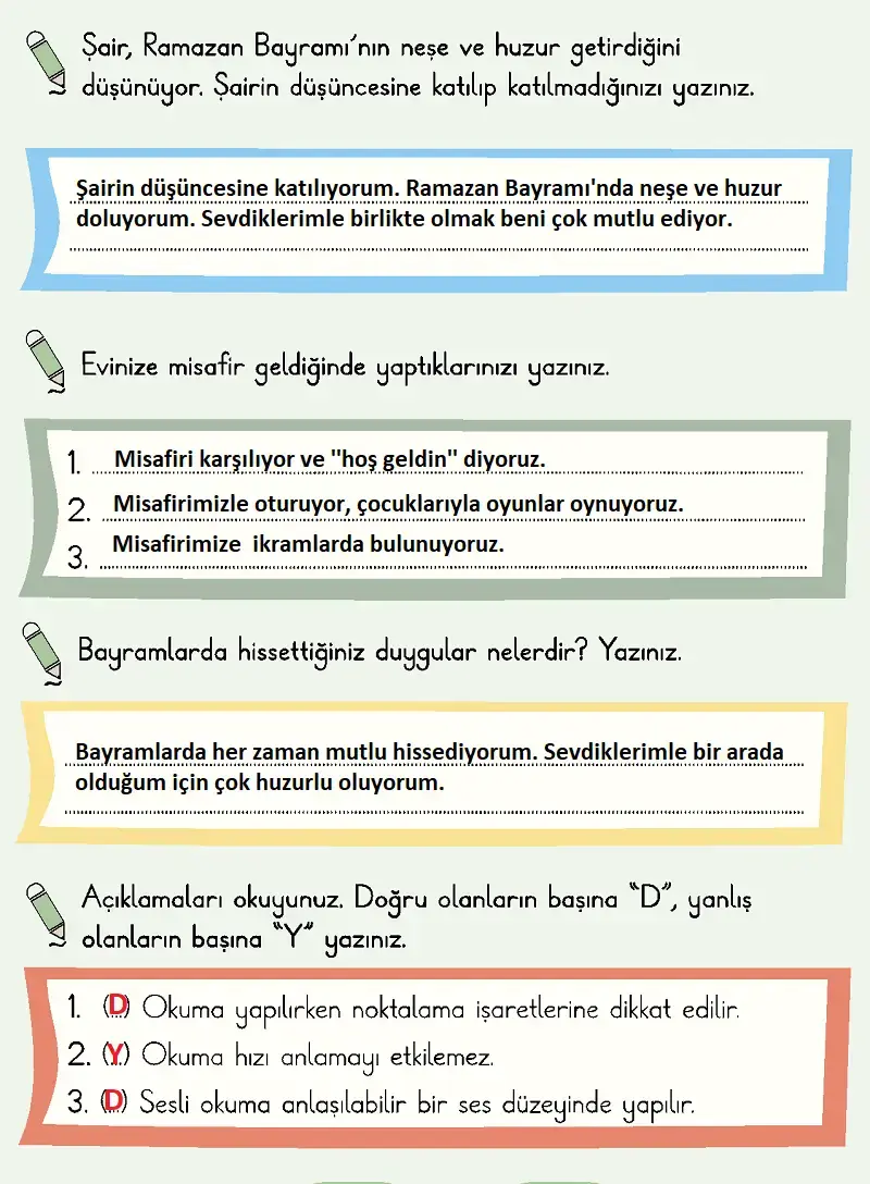 2. Sınıf Türkçe Ders Kitabı Sayfa 133 Cevapları