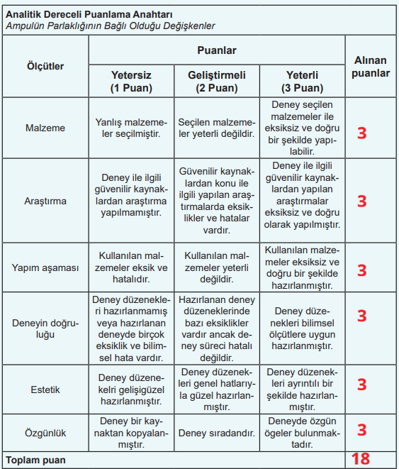 Dereceli Puanlama Anahtarı