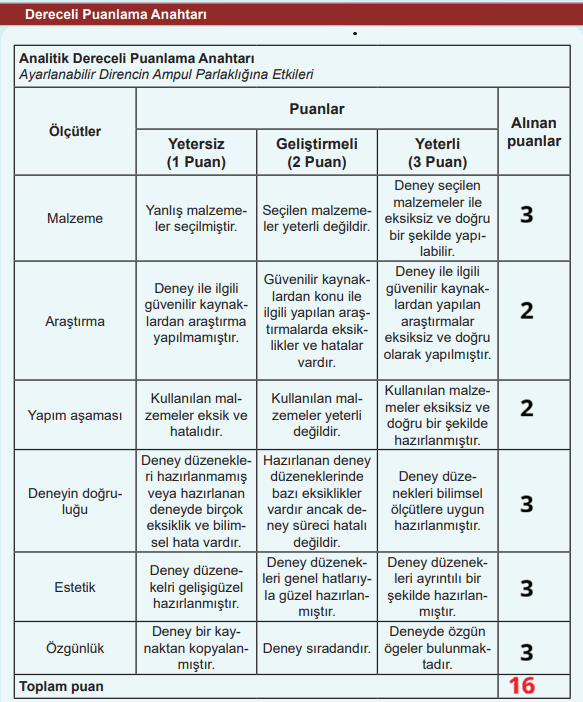 Dereceli Puanlama Anahtarı