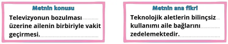 4. Sınıf Türkçe Ders Kitabı Sayfa 235-238-239-240-241. Cevapları