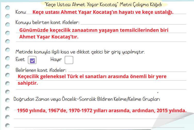 5. Sınıf Türkçe Ders Kitabı Sayfa 41 Cevapları