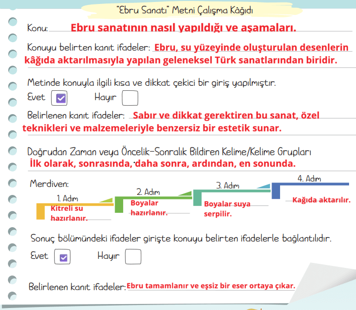 5. Sınıf Türkçe Ders Kitabı Sayfa 43 Cevapları