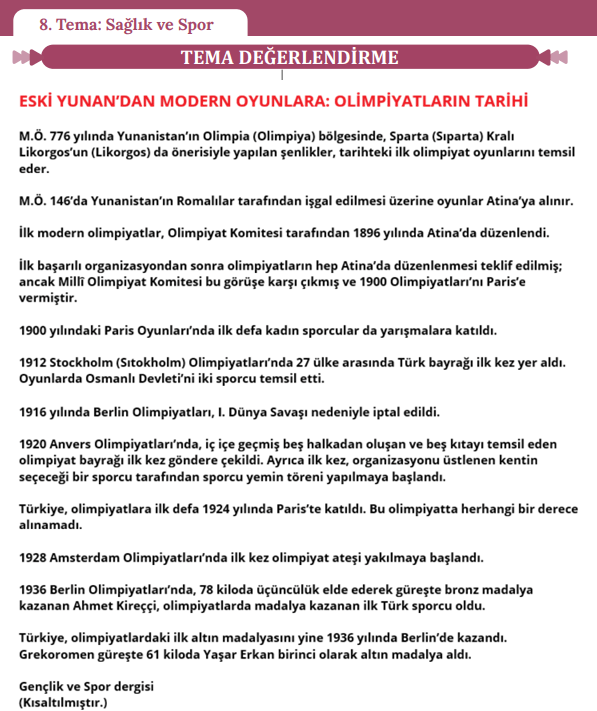 8. Sınıf Türkçe Ders Kitabı Sayfa 213-214. Cevapları MEB Yayınları