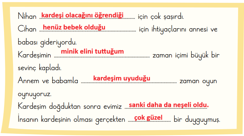 2. Sınıf Türkçe Ders Kitabı Sayfa 38 Cevapları