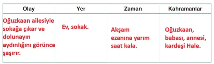 4. Sınıf Türkçe Ders Kitabı Sayfa 41 Cevapları