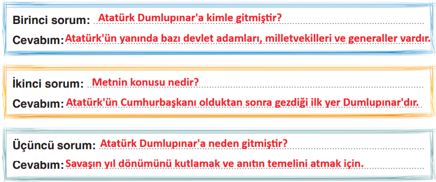 4. Sınıf Türkçe Ders Kitabı Sayfa 57 Cevapları