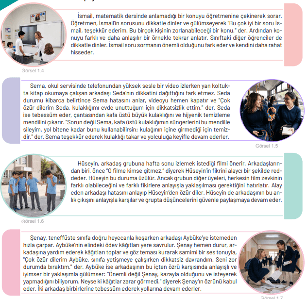 7. Sınıf Sosyal Bilgiler Ders Kitabı Sayfa 15-16-18-19 Cevapları 1. Kitap