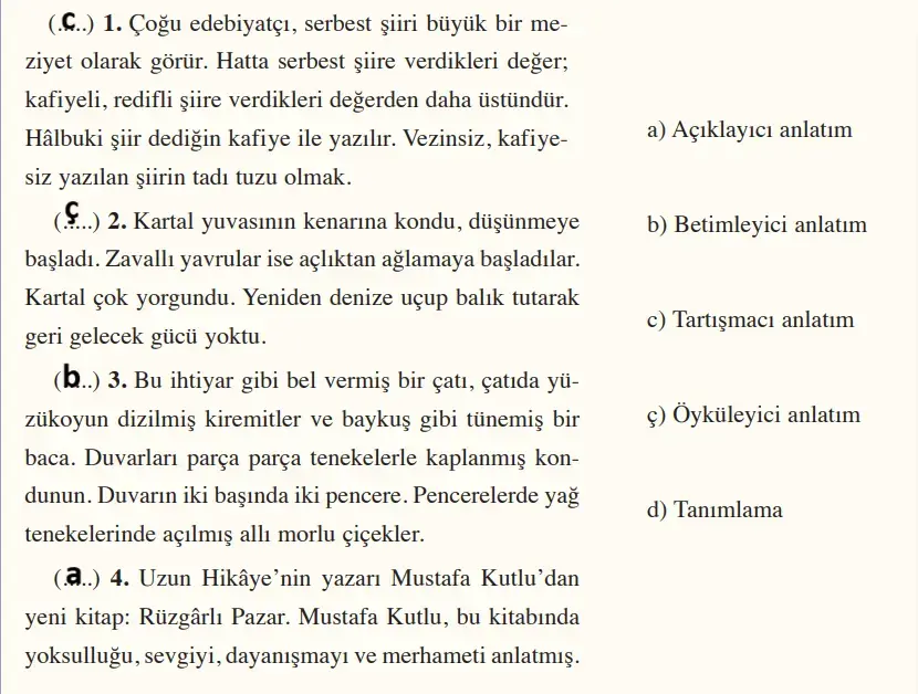 8. Sınıf Türkçe Ders Kitabı Sayfa 259-260-261-262-263 Cevapları