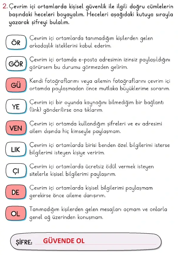 2. Sınıf Hayat Bilgisi Ders Kitabı Sayfa 75 Cevapları 1. Kitap