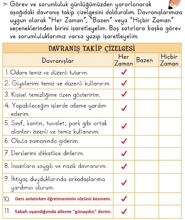2. Sınıf Hayat Bilgisi Ders Kitabı Sayfa 98-99 Cevapları 1. Kitap