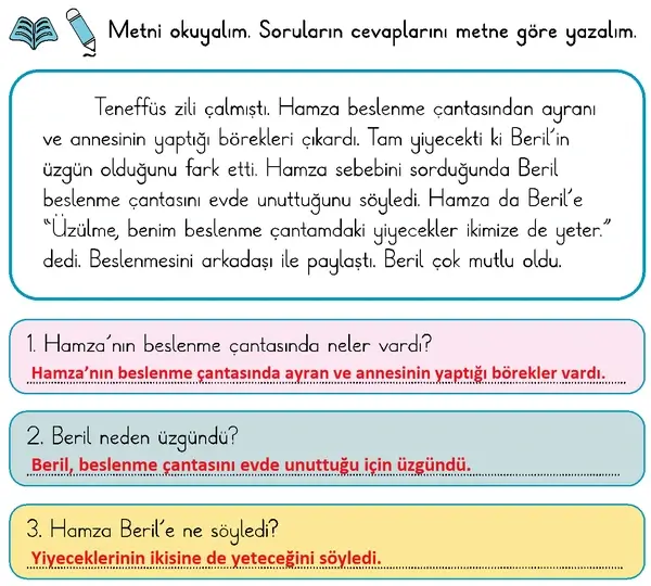 2. Sınıf Türkçe Ders Kitabı Sayfa 14 Cevapları 1. Kitap
