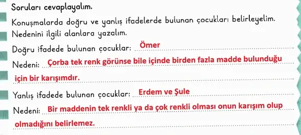 3. Sınıf Fen Bilimleri Ders Kitabı Sayfa 118-119-120-121-122-126 Cevapları 1. Kitap
