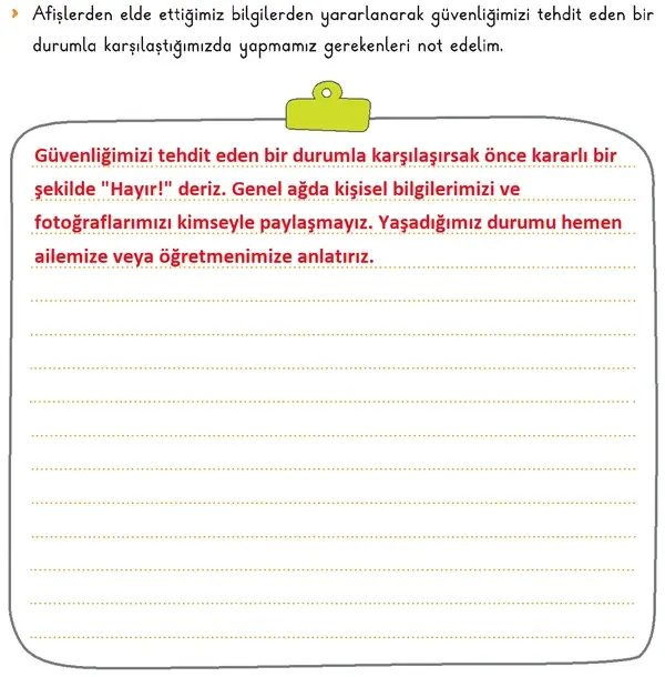 3. Sınıf Hayat Bilgisi Ders Kitabı Sayfa 57-61-62 Cevapları 1. Kitap
