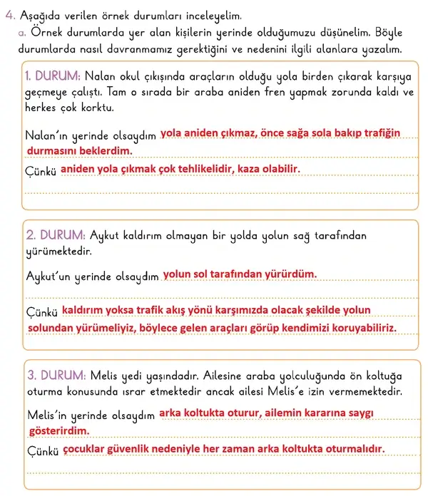 3. Sınıf Hayat Bilgisi Ders Kitabı Sayfa 73 Cevapları 1. Kitap