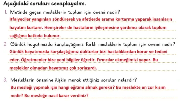 3. Sınıf Hayat Bilgisi Ders Kitabı Sayfa 95 Cevapları 1. Kitap