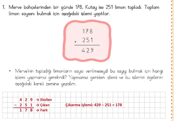 3. Sınıf Matematik Ders Kitabı Sayfa 184 Cevapları 3. Sınıf Matematik Ders Kitabı Sayfa 184 Cevapları