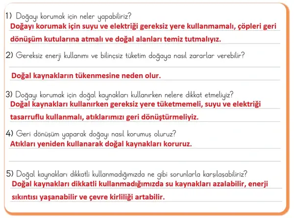 3. Sınıf Türkçe Ders Kitabı Sayfa 138-139 Cevapları 1. Kitap