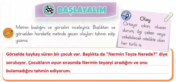 3. Sınıf Türkçe Ders Kitabı Sayfa 40 Cevapları 1. Kitap