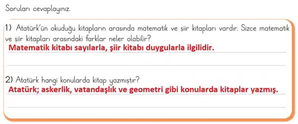 3. Sınıf Türkçe Ders Kitabı Sayfa 69 Cevapları 1. Kitap