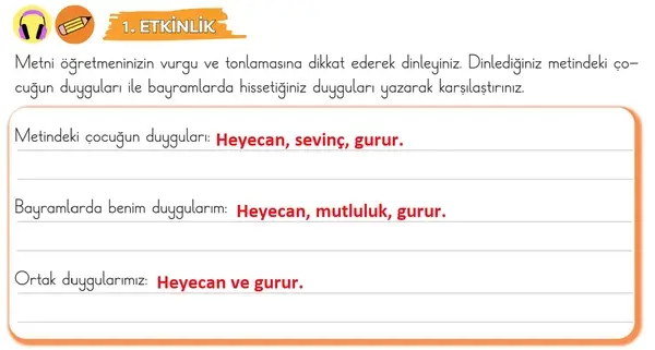 3. Sınıf Türkçe Ders Kitabı Sayfa 83-84-85-86 Cevapları 1. Kitap