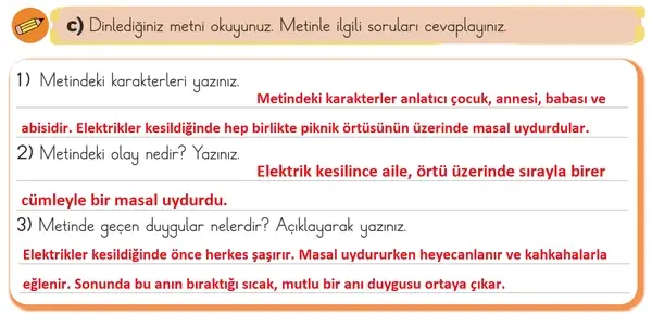 3. Sınıf Türkçe Ders Kitabı Sayfa 15 Cevapları 2. Kitap 3. Sınıf Türkçe Ders Kitabı Sayfa 15 Cevapları 2. Kitap