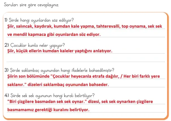 3. Sınıf Türkçe Ders Kitabı Sayfa 41 Cevapları 2. Kitap