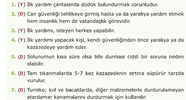 4. Sınıf Trafik Güvenliği Ders Kitabı Sayfa 70 Cevapları