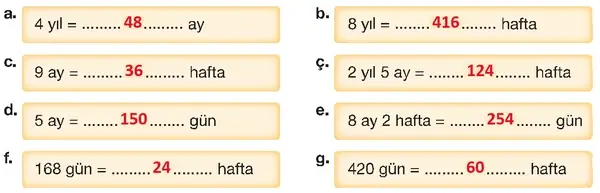 4. Sınıf Matematik Ders Kitabı Sayfa 158-161 Cevapları