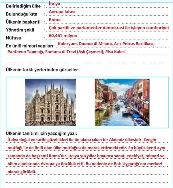 4. Sınıf Sosyal Bilgiler Ders Kitabı Sayfa 182 Cevapları