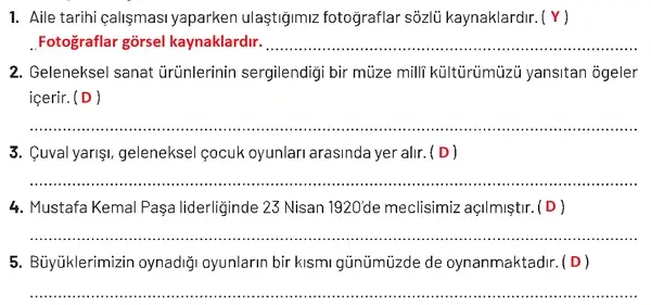 4. Sınıf Sosyal Bilgiler Ders Kitabı Sayfa 59-60-61-62-63-64 Cevapları