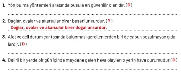 4. Sınıf Sosyal Bilgiler Ders Kitabı Sayfa 94-95-96-97-98 Cevapları