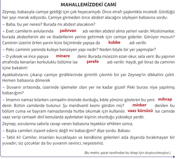5. Sınıf Din Kültürü Ders Kitabı Sayfa 175 Cevapları